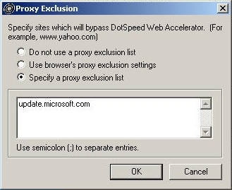 features proxy exclusion url